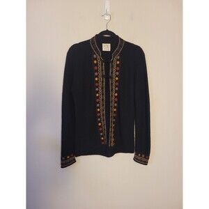 Vintage Peru Black Baby Alpaca Cardigan Sweater Sustainable Indie